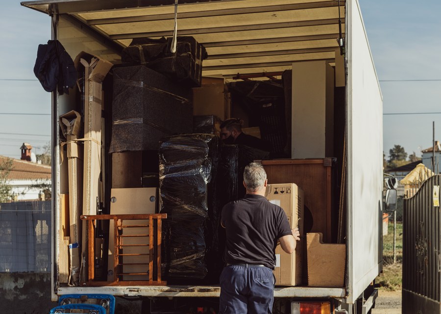 Movers loading a truck in Burlington, Vermont