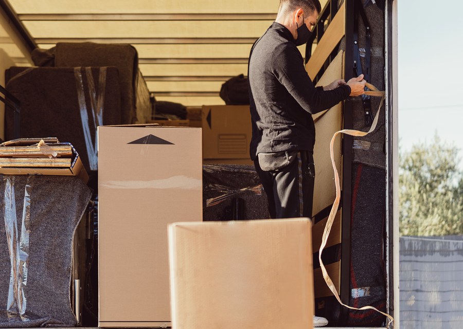 Movers loading a truck in Huntsville, Alabama