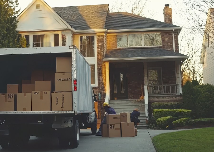 Movers loading a truck in Miami, Florida