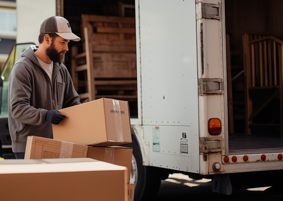 Movers loading a truck in Winston-Salem, North Carolina