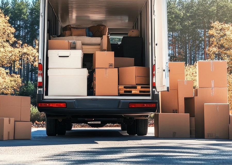 Movers loading a truck in Gaithersburg, Maryland
