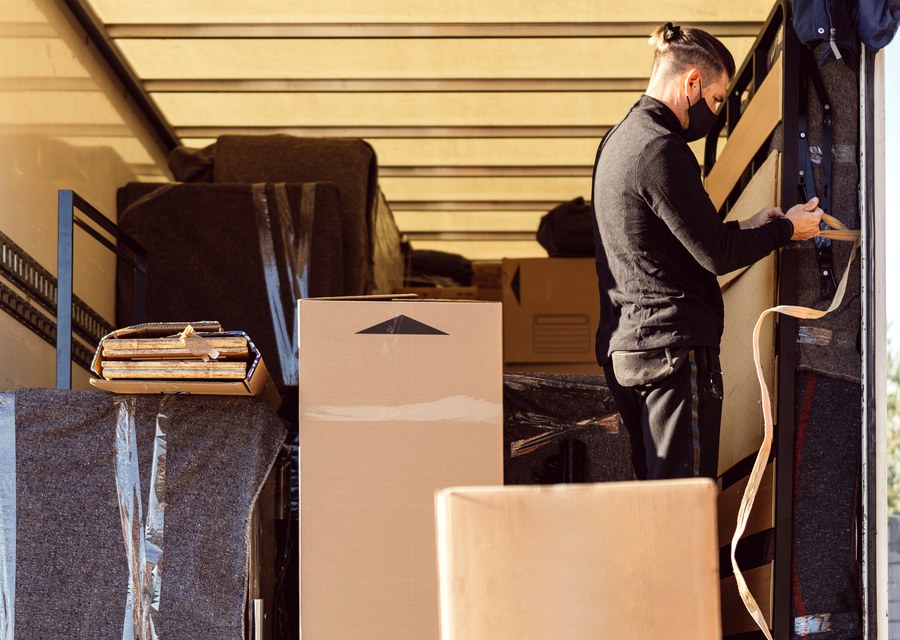Movers loading a truck in Minneapolis, Minnesota