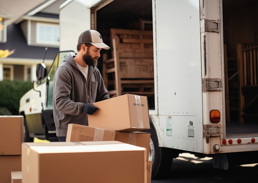 Movers loading a truck in Sioux Falls, South Dakota