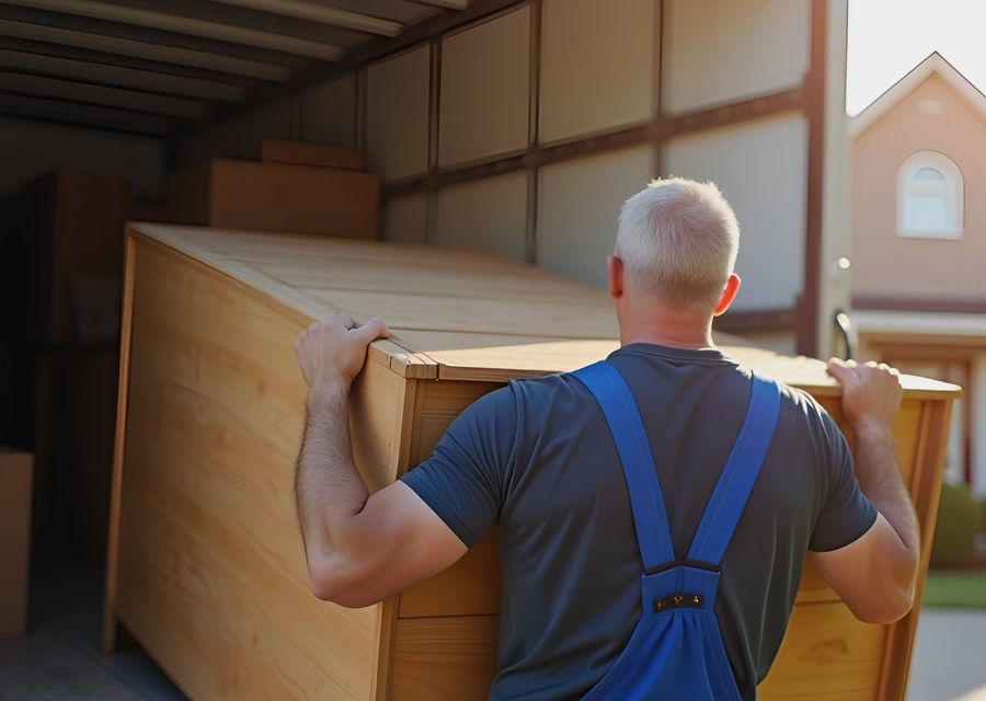 Movers loading a truck in San Jose, California
