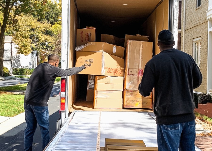 Movers loading a truck in Paragould, Arkansas