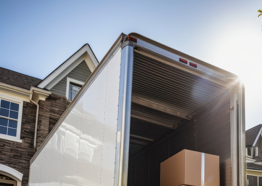Movers loading a truck in Waterbury, Connecticut