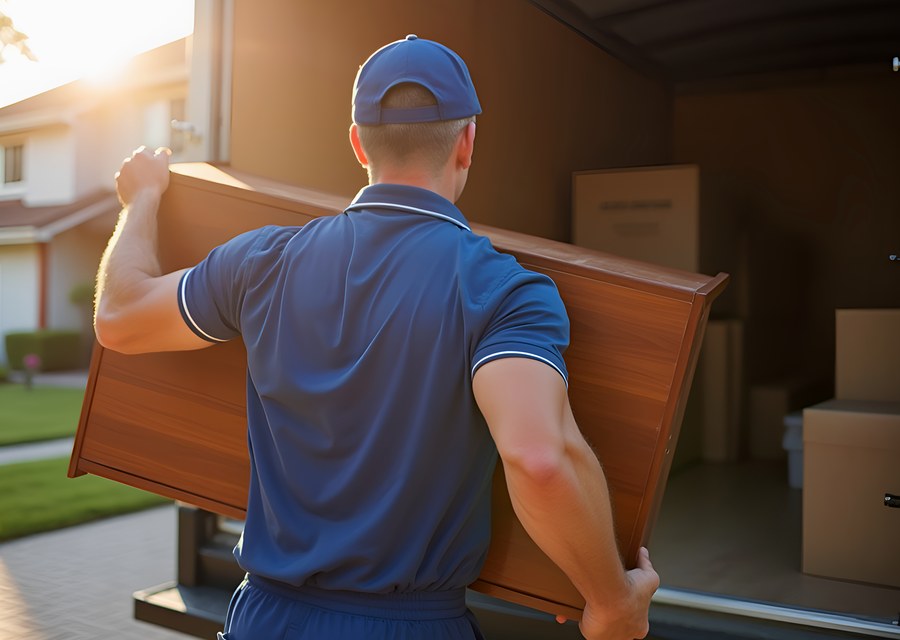 Movers loading a truck in Cheyenne, Wyoming