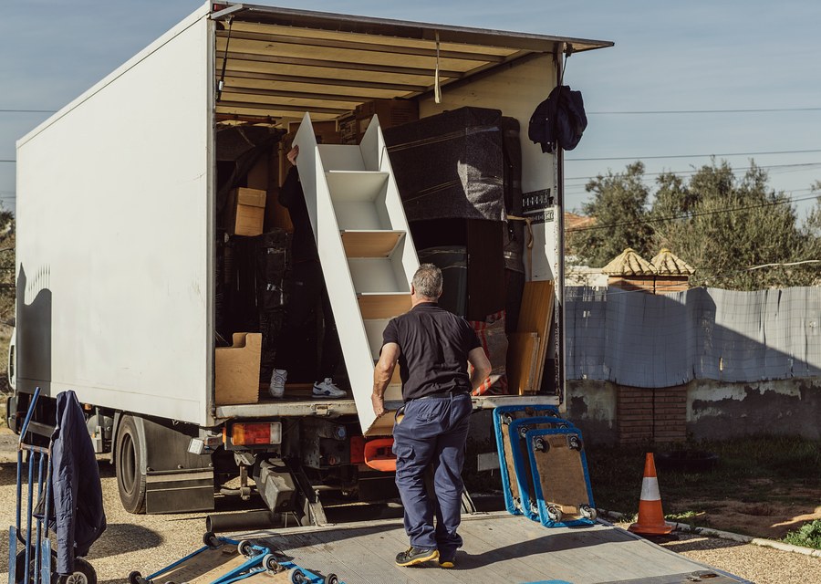 Movers loading a truck in Providence, Rhode Island