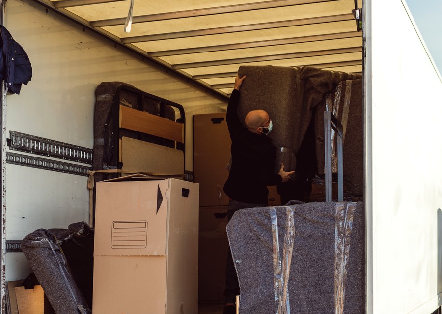 Movers loading a truck in Aurora, Illinois