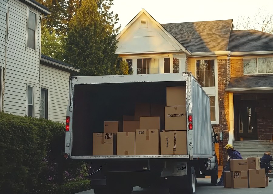 Movers loading a truck in Ann Arbor, Michigan