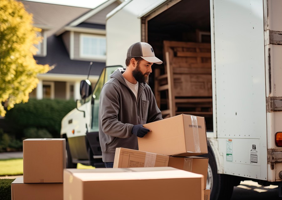 Movers loading a truck in Providence, Rhode Island