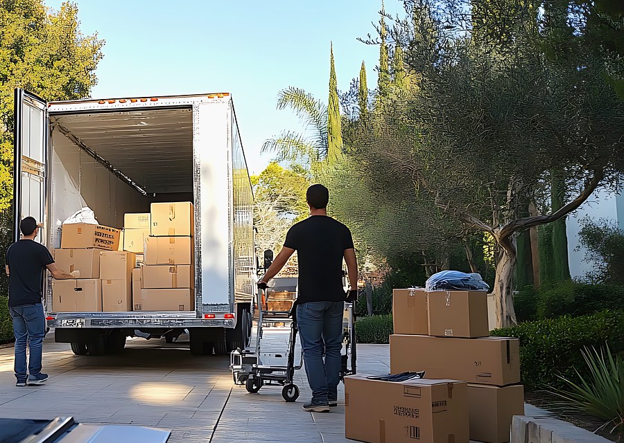 Movers loading a truck in Omaha, Nebraska