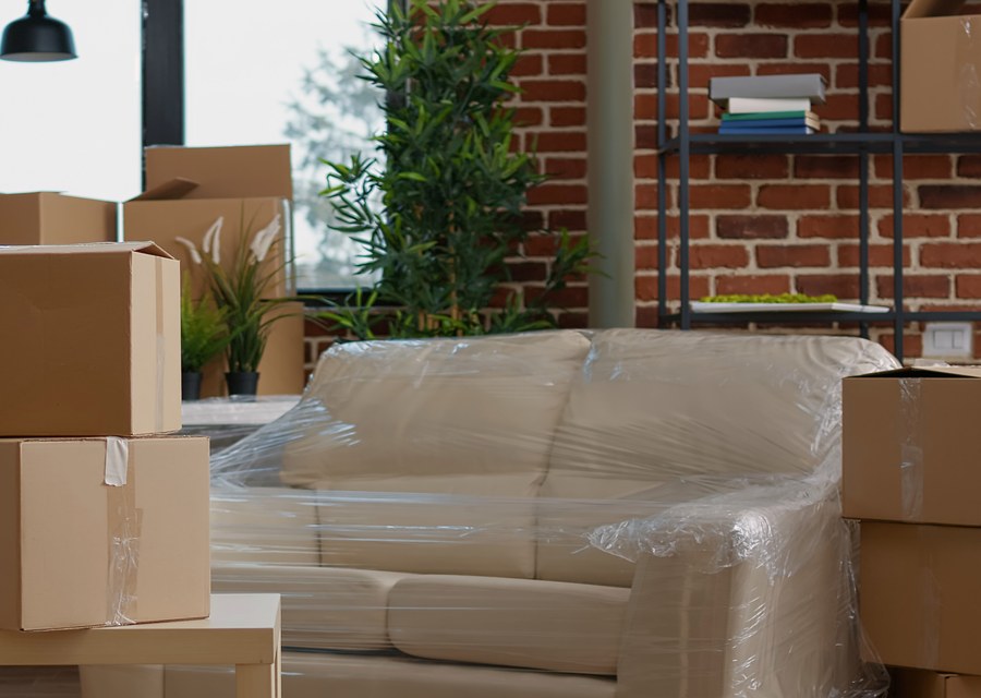 Packed moving truck ready for cross-country transport