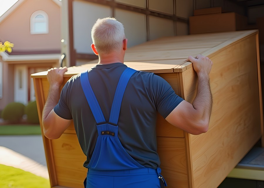 Packed moving truck ready for cross-country transport