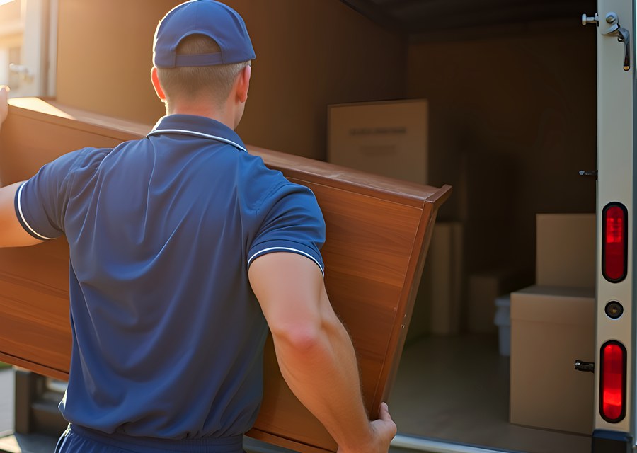 Packed moving truck ready for cross-country transport