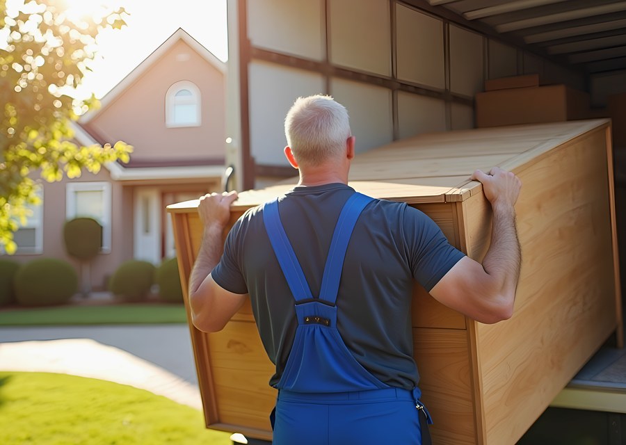 Packed moving truck ready for cross-country transport