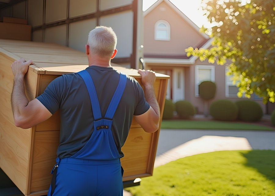 Packed moving truck ready for cross-country transport