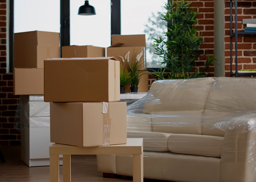Packed moving truck ready for cross-country transport
