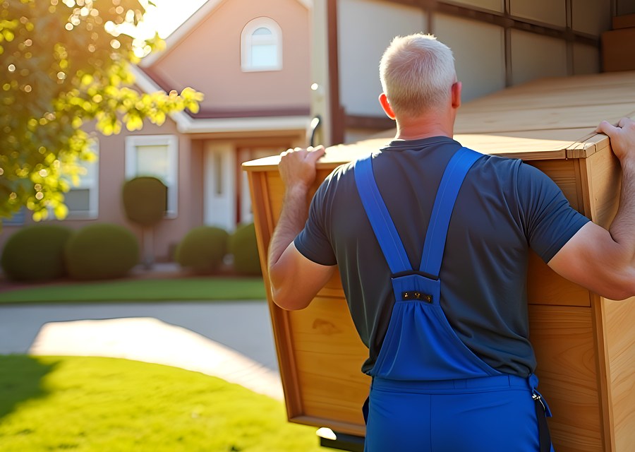 Packed moving truck ready for cross-country transport