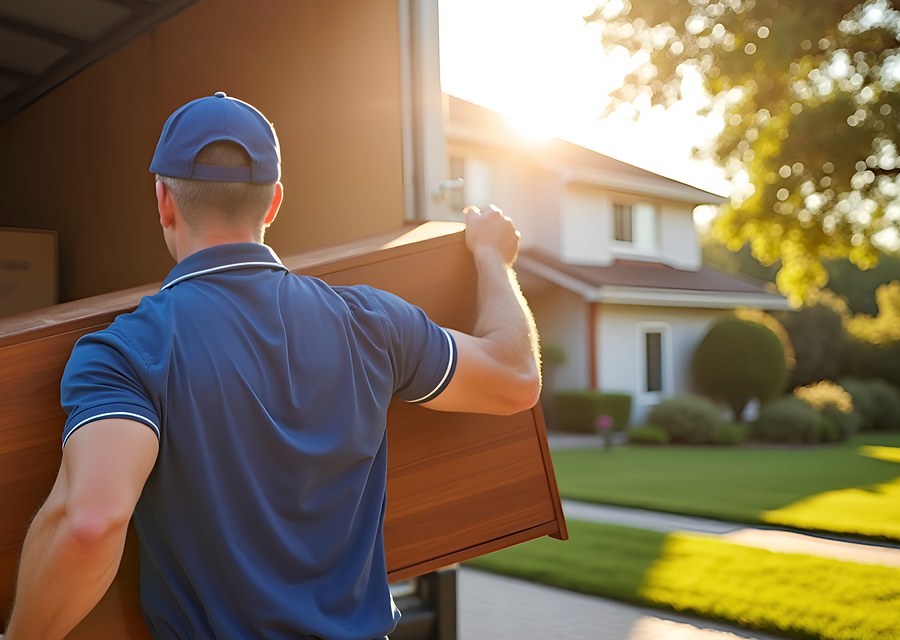 Packed moving truck ready for cross-country transport