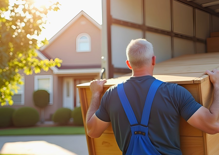 Packed moving truck ready for cross-country transport