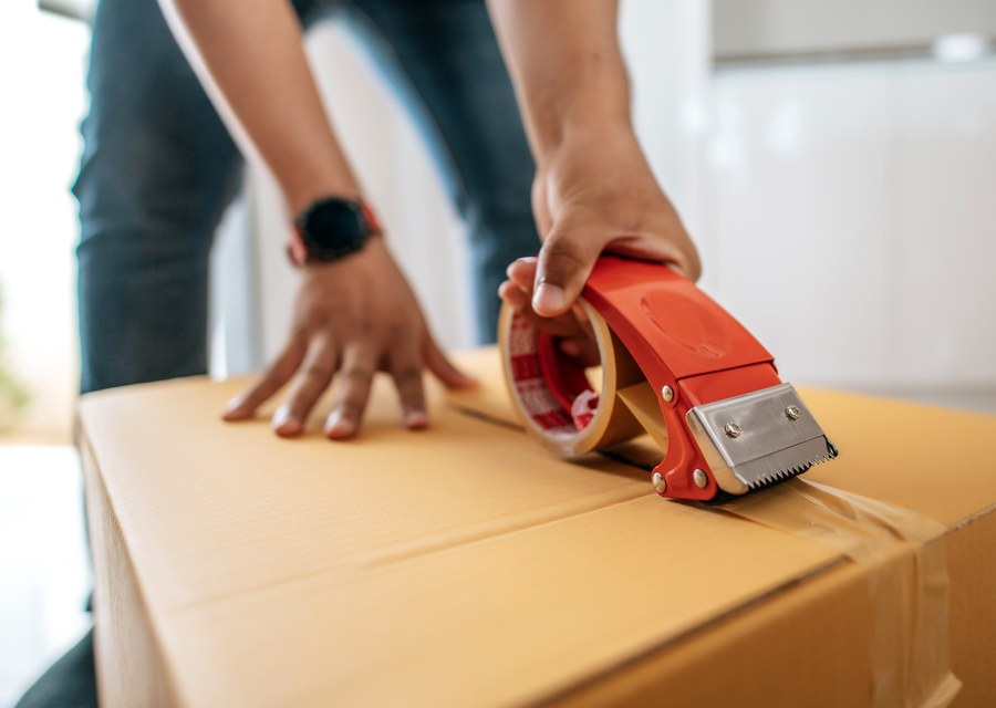 Packed moving truck ready for cross-country transport
