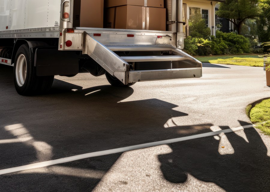 Packed moving truck ready for cross-country transport
