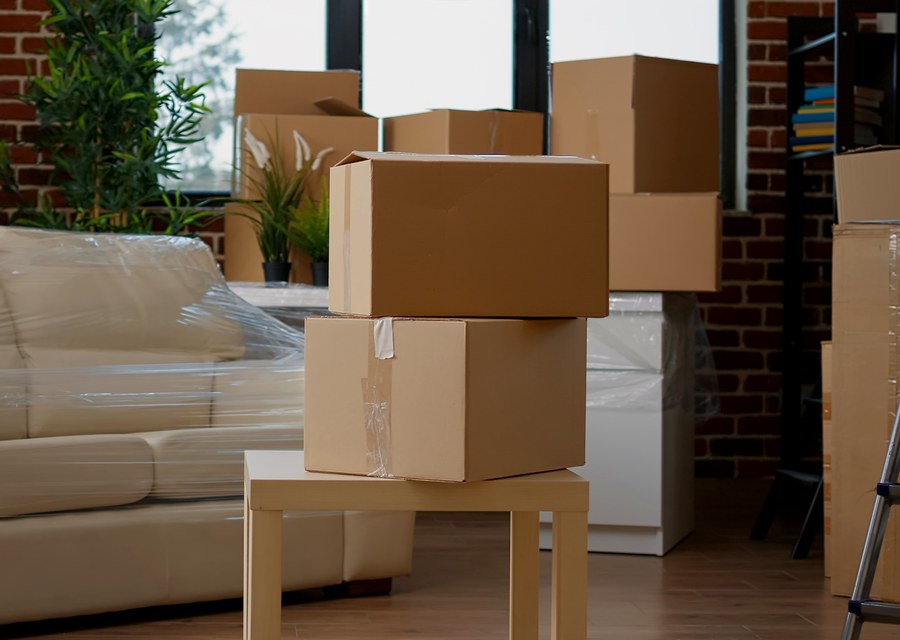 Packed moving truck ready for cross-country transport