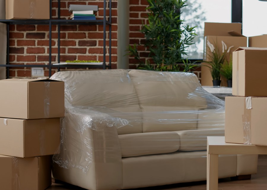 Packed moving truck ready for cross-country transport