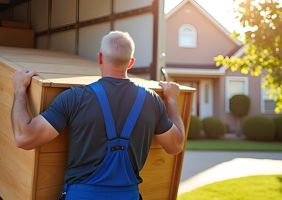Packed moving truck ready for cross-country transport