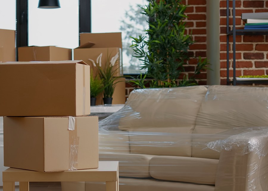 Packed moving truck ready for cross-country transport