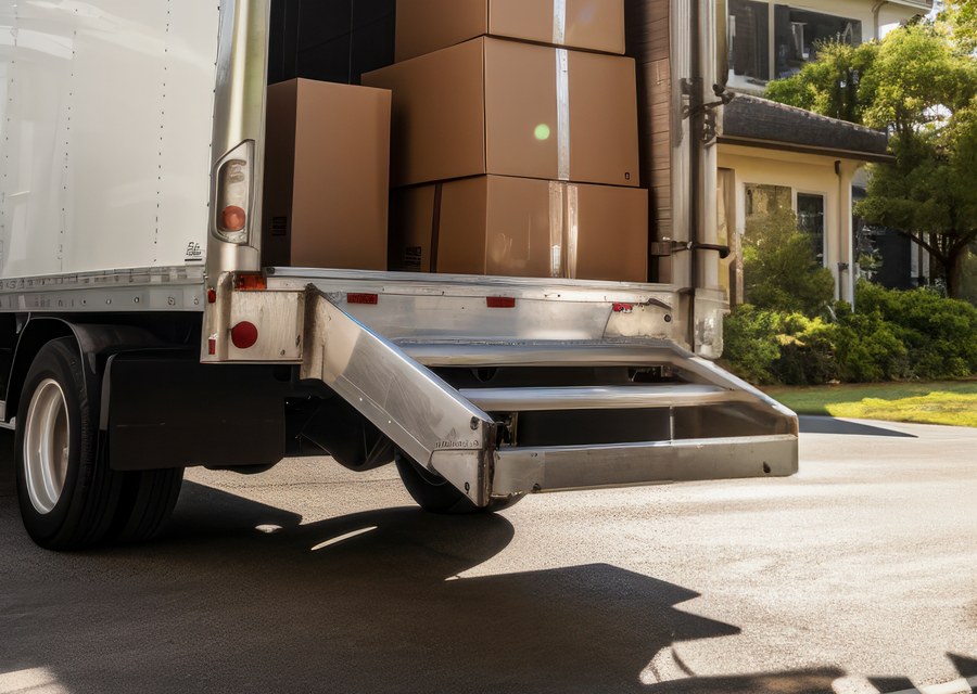 Packed moving truck ready for cross-country transport