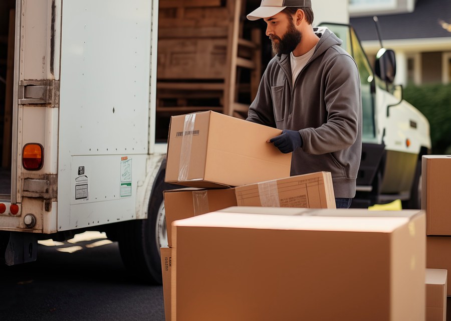 Packed moving truck ready for cross-country transport