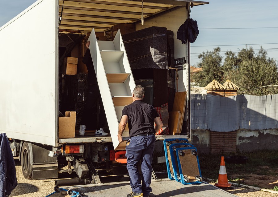 Packed moving truck ready for cross-country transport