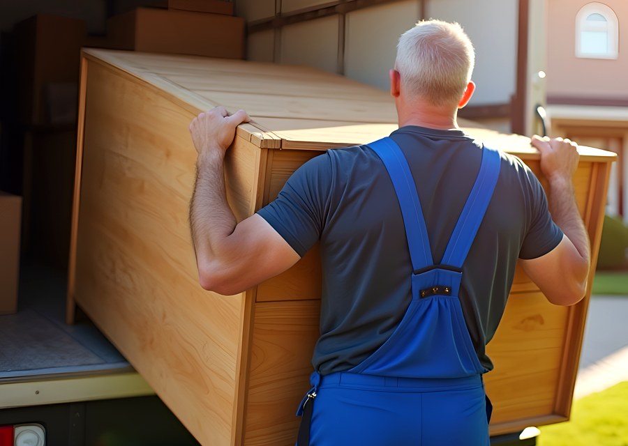Packed moving truck ready for cross-country transport