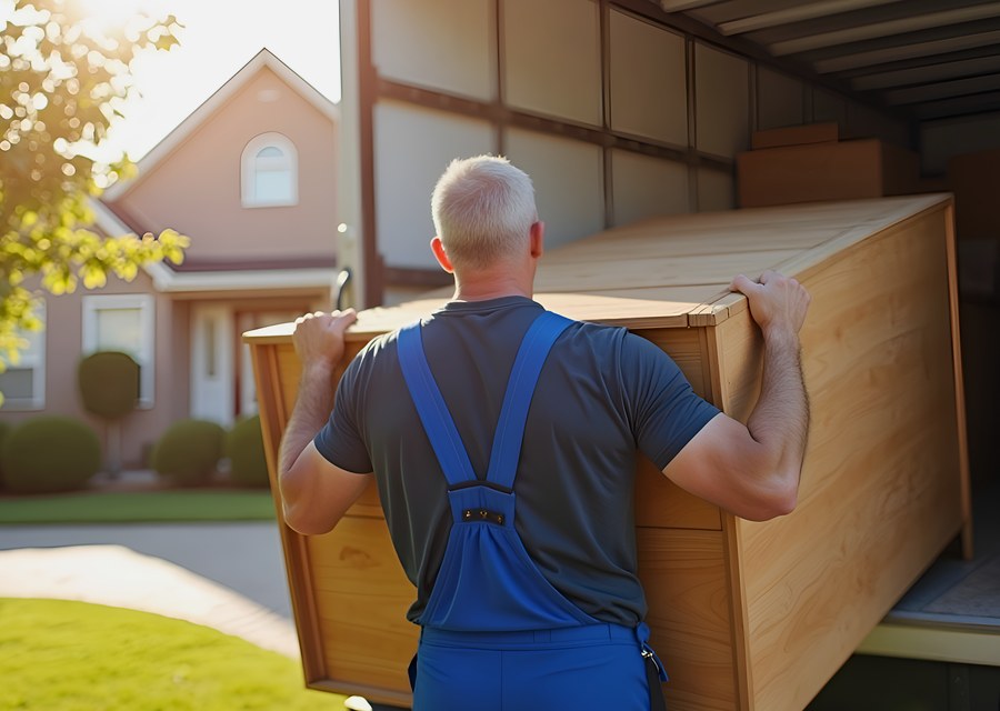Packed moving truck ready for cross-country transport