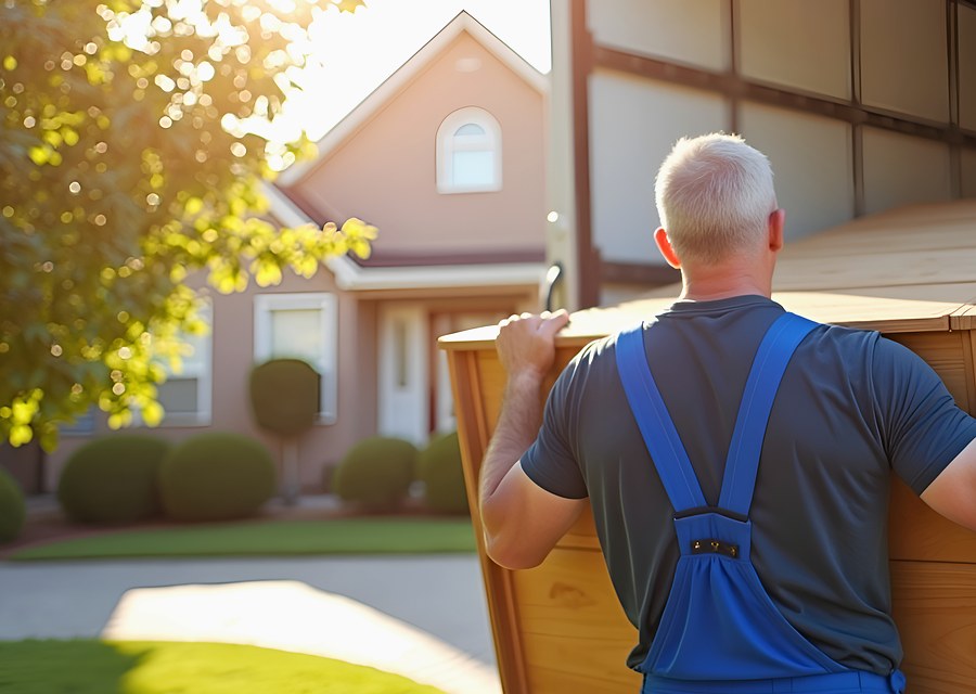 Packed moving truck ready for cross-country transport