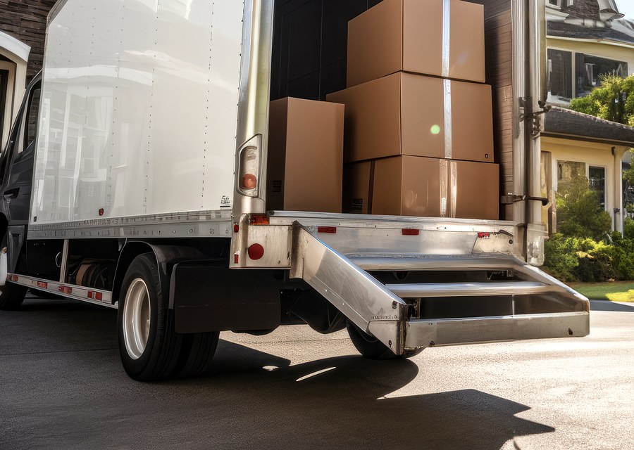 Packed moving truck ready for cross-country transport