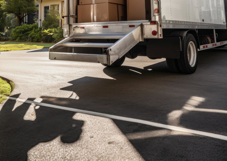 Packed moving truck ready for cross-country transport