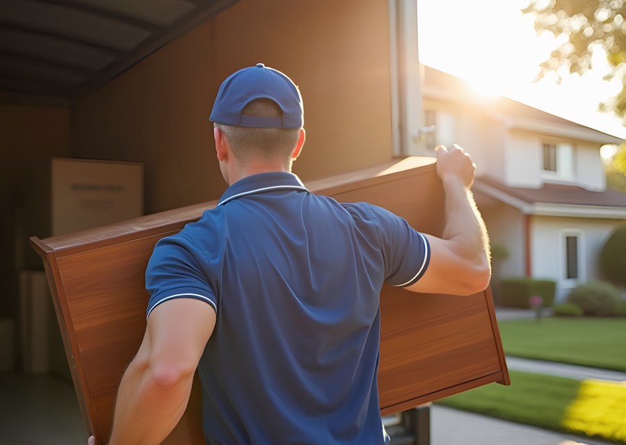Packed moving truck ready for cross-country transport