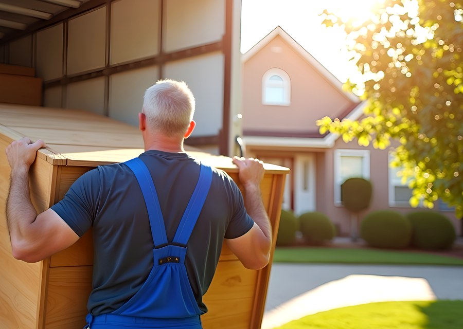 Packed moving truck ready for cross-country transport