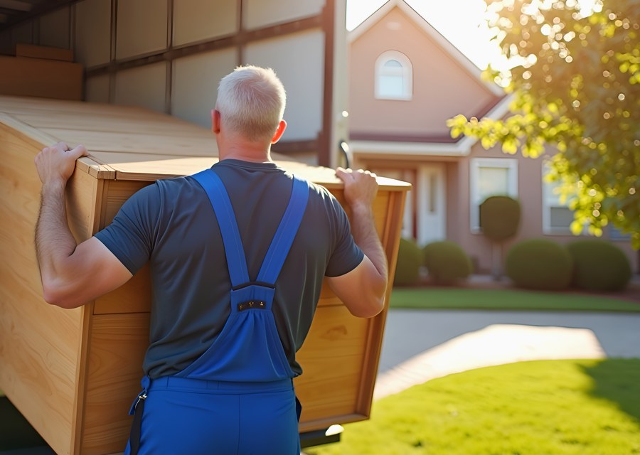 Packed moving truck ready for cross-country transport