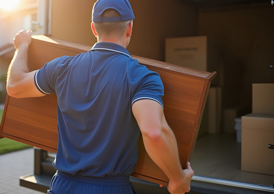 Packed moving truck ready for cross-country transport