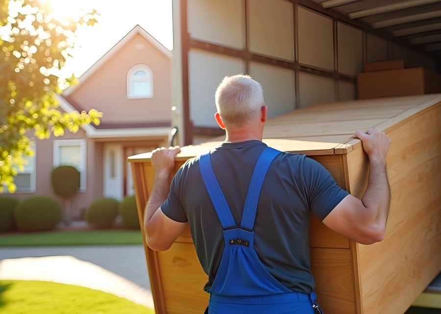 Packed moving truck ready for cross-country transport