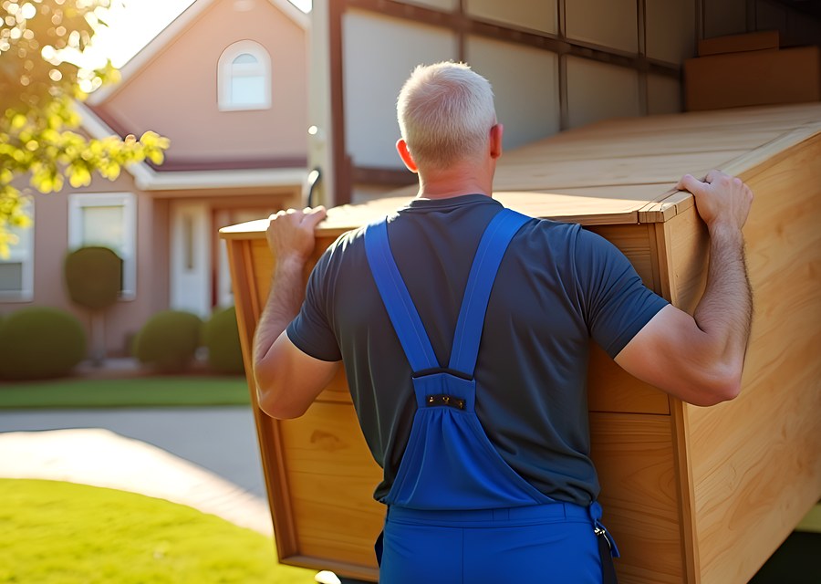 Packed moving truck ready for cross-country transport