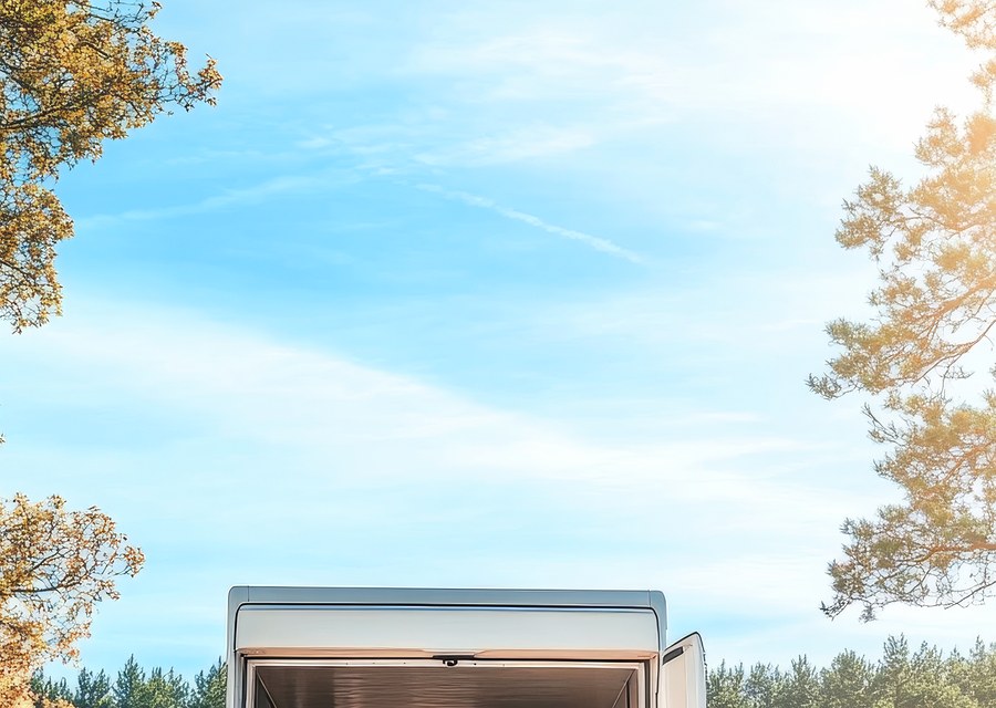 Packed moving truck ready for cross-country transport
