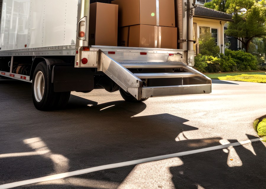 Packed moving truck ready for cross-country transport