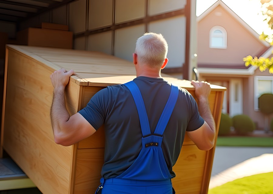 Packed moving truck ready for cross-country transport