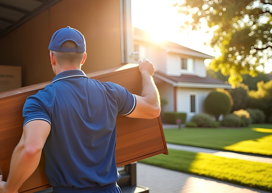 Packed moving truck ready for cross-country transport