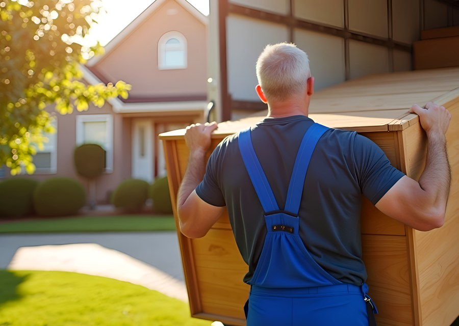 Packed moving truck ready for cross-country transport